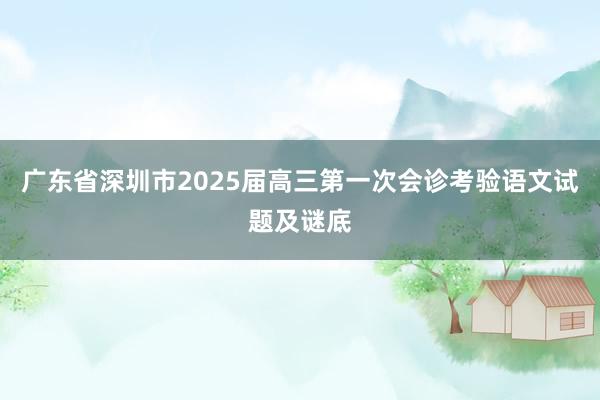 广东省深圳市2025届高三第一次会诊考验语文试题及谜底