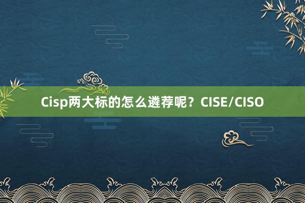 Cisp两大标的怎么遴荐呢？CISE/CISO