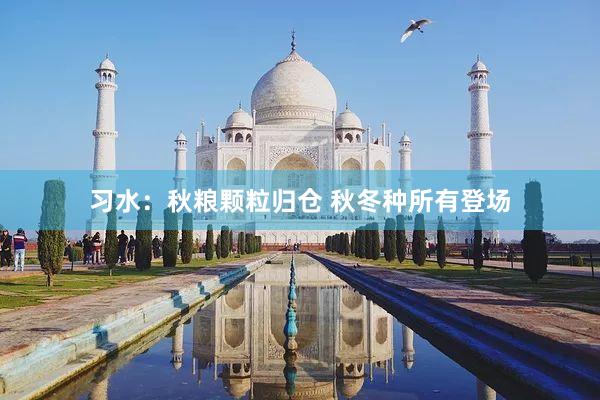 习水：秋粮颗粒归仓 秋冬种所有登场