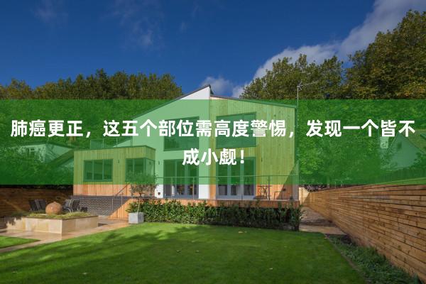 肺癌更正，这五个部位需高度警惕，发现一个皆不成小觑！