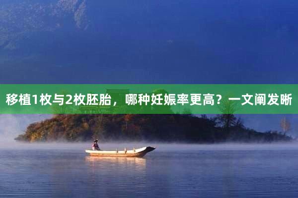 移植1枚与2枚胚胎，哪种妊娠率更高？一文阐发晰